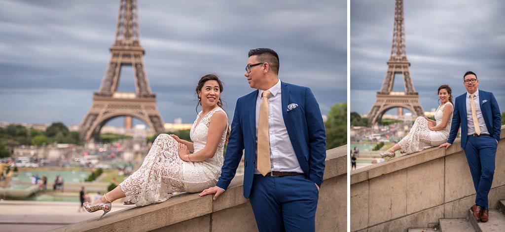 photos de couple au trocadero